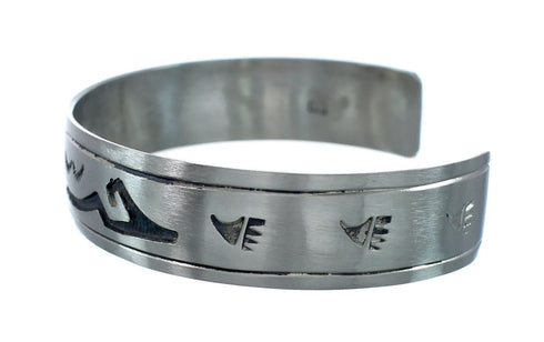 Native American Navajo Water Wave Sterling Silver Cuff Bracelet JX130594